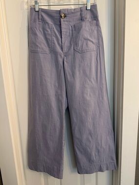Anthropologie Colette by Maeve Lilac Crop linen blend pants
